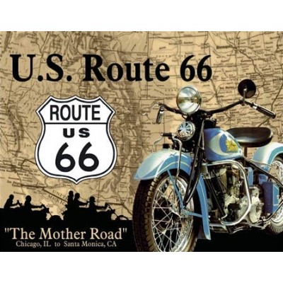 Enseigne Route 66 en métal  / The mother road